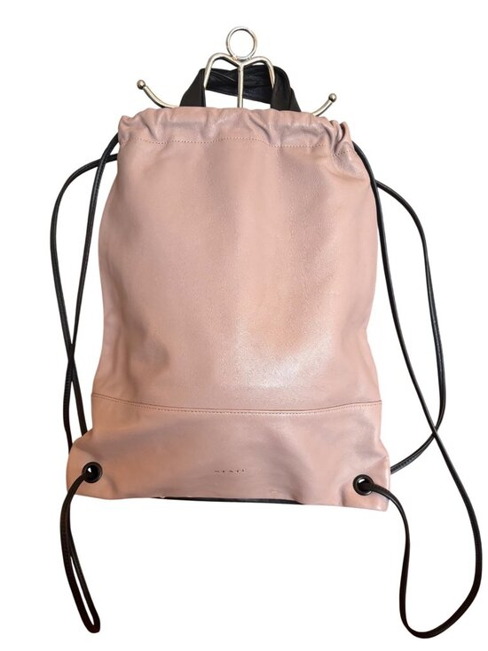 State Drawstring Backpack Black & Pink Leather Reversible Color Block Minimalist main image 14